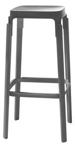 Steelwood Bar stool - Wood & metal - H 78 cm by Magis Black