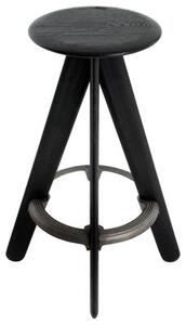 Slab Bar stool - H 76 cm - Wood by Tom Dixon Black