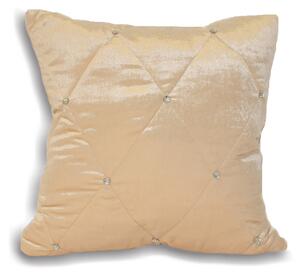 Diamante Quilted Cushion Cream
