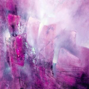 Illustration the bright side - pink with a hint of purple, Annette Schmucker, (40 x 40 cm)