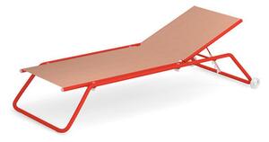 Snooze Multi-position sun lounger - / Stackable - Casters by Emu Orange
