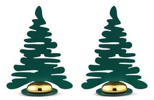 Barkplace Tree Name tag - / Set of 2 steel Christmas trees - H 8 cm by Alessi Green