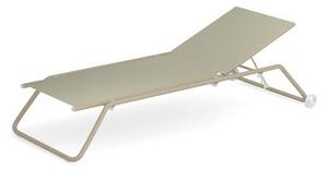 Snooze Multi-position sun lounger - / Stackable - Casters by Emu Beige