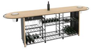 Wine shelf - / Tasting counter - L 281 x W 80 cm x H 93 cm / 300 bottles by L'Atelier du Vin Black/Natural wood