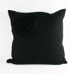 Lotus Wool Cushion Black
