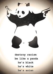 Poster Banksy - Panda Destroy Racism, (39.5 x 55 cm)