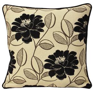 Mayflower Floral Jacquard Cushion Black