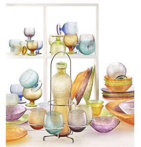 MULTICOLOR BOTTLE WITH GLASS LID - Transparent Amber
