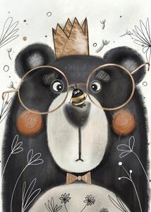 Illustration The cheeky bee and the bear, Nelli Suneli, (30 x 40 cm)