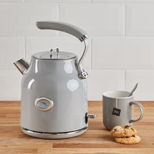 Retro 1.7L 3KW Grey Kettle Grey and Silver