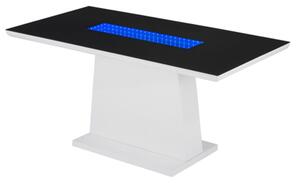 Matrix Blue LED Light White Dining Table