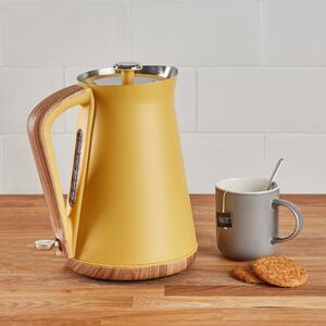 Contemporary 1.7L 3kW Ochre Jug Kettle Yellow, Brown and Silver