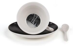 Guiltless - Minerva Teacup - / With saucer & spoon - Erotic image in the bottom of the cup by Seletti Black
