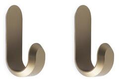 Curve Mini Hook - / Metal - Set of 2 - H 5.8 cm by Normann Copenhagen Gold/Metal
