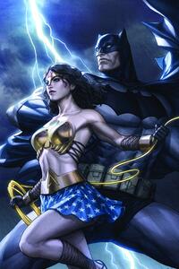 Art Poster Wonder Woman and Dark Knight, (26.7 x 40 cm)