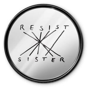 Connection / Resist-Sister Wall mirror - - Ø 70 cm / Screen-printed glass by Seletti Black