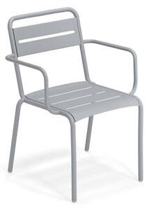 Star Stackable armchair - / Aluminium by Emu Green/Grey