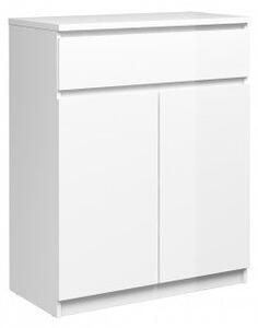 Naia White Wooden 2 Door 1 Drawer Sideboard
