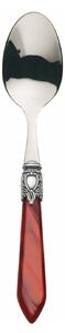 OXFORD OLD SILVER-PLATED RING 6 COFFEE & TEA SPOONS - Burgundy Red