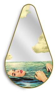 Toiletpaper Pear Wall mirror - / Sea Girl - 45 x H 80.5 cm by Seletti Multicoloured/Gold