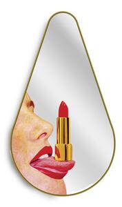 Toiletpaper Pear Wall mirror - / Tongue - 45 x H 80.5 cm by Seletti Multicoloured/Gold