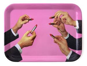 Toiletpaper - Lipsticks pink Tray - / 32 x 43.5 cm - Melamine by Seletti Pink