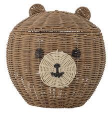 Lilu Basket - / With lid - Rattan - Ø 28 x H 28 cm by Bloomingville Brown