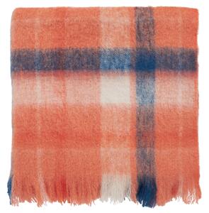Joules Woodland Rust Woven Check Throw Rust