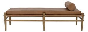 Aysia Lounge chair - / Wood & leather - 200 x 80 cm by Bloomingville Brown/Beige