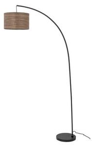 Diddan Floor lamp - / Walnut veneer - H 195 cm by Bloomingville Black/Natural wood