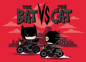 Art Poster Bat vs Cat, (40 x 26.7 cm)