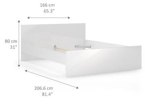 Naia White High Gloss Wooden Bed