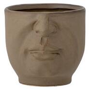 Hilig Flowerpot - / Ceramic - Ø 10.5 x H 10 cm by Bloomingville Brown