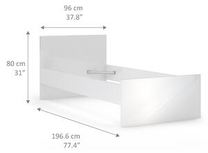 Naia White High Gloss Wooden Bed