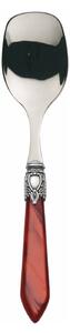 OXFORD OLD SILVER-PLATED RING 6 ICE CREAM SPOONS - Burgundy Red