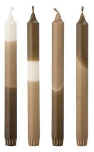 Dip Dye Long candle - / Set of 4 - H 25 cm by Bloomingville Brown