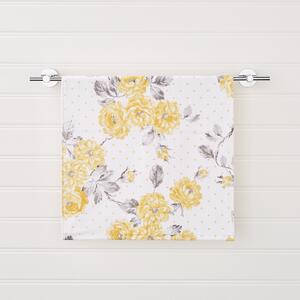Ashbourne Floral Ochre Hand Towel White/Grey/Yellow