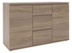 Nova Truffle Oak Finish 3 Drawers Sideboard