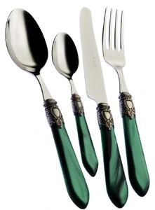 OXFORD OLD SILVER-PLATED RING CUTLERY SET 24 - Green