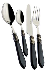 OXFORD OLD SILVER-PLATED RING CUTLERY SET 24 - Onyx