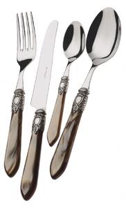 OXFORD OLD SILVER-PLATED RING CUTLERY SET 24 - Burgundy Red