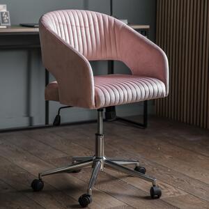 Felix Velvet Swivel Chair - Pink