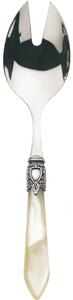 OXFORD OLD SILVER-PLATED RING SALAD SERVING FORK - Onyx