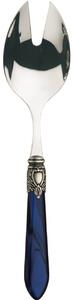 OXFORD OLD SILVER-PLATED RING SALAD SERVING FORK - Tortoiseshell