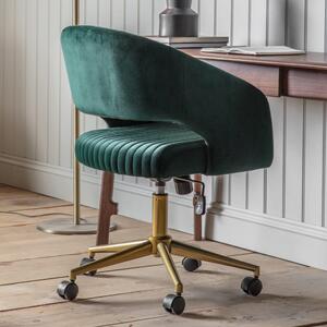 Felix Velvet Swivel Chair - Green