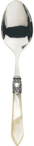 OXFORD OLD SILVER-PLATED RING SALAD SERVING SPOON - Tortoiseshell