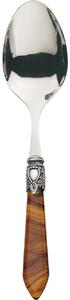 OXFORD OLD SILVER-PLATED RING SALAD SERVING SPOON - Burgundy Red