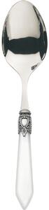 OXFORD OLD SILVER-PLATED RING SALAD SERVING SPOON - Green