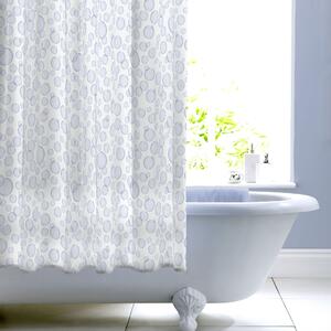 Bubbles Shower Curtain Blue and White
