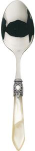 OXFORD OLD SILVER-PLATED RING VEGETABLE & MEAT SERVING SPOON - Green